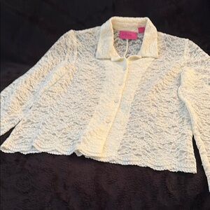 Dana Buchman Cream Lace Top